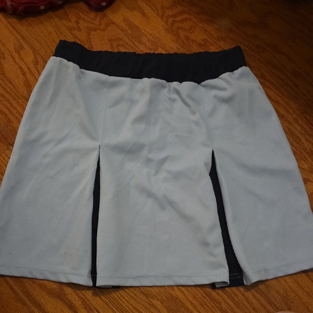 Elegant Black and Light Blue Mini Skirt